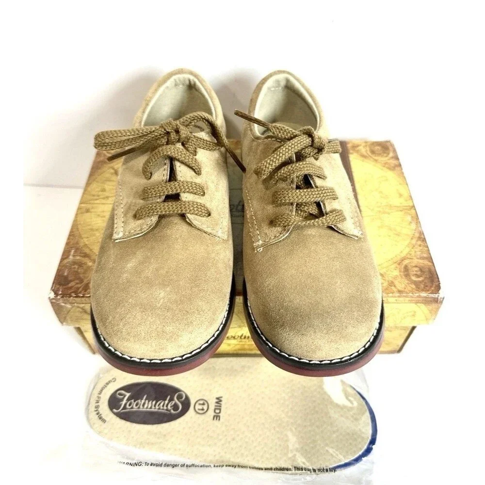FootMates Bucky Dirty Buck Suede Oxford Shoes Boys Size 11 Medium/Wide New